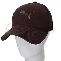 Бейсболка молодежная пятиклинка демисезонная кепка с регулятором размеру вельветовая ткань Puma BVH23502