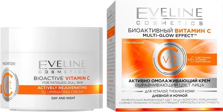 Омолоджуючий крем Eveline для вирівнювання кольору обличчя з вітаміном С (50мл.)