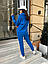 Зимовий спортивний костюм жіночий з хутром однотонний на блискавці, бордовий, синій, моко, зелений, чорний, фото 3