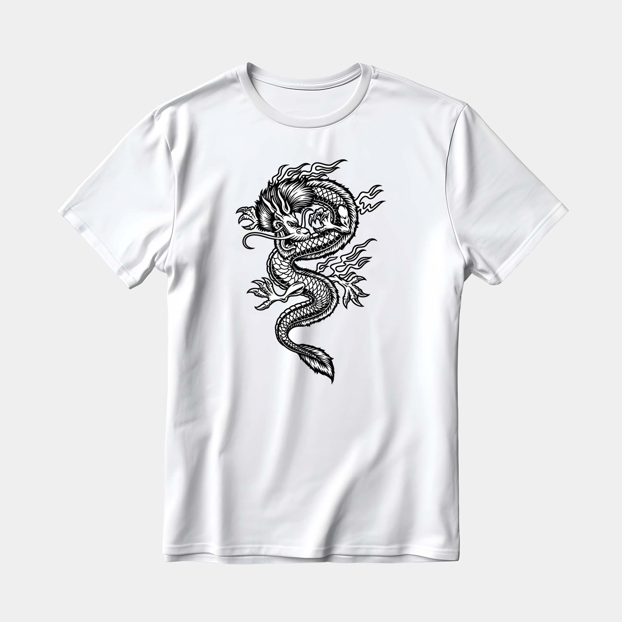 Футболка чоловіча біла "Китайський дракон", фото 1