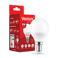 Світлодіодна лампа Vestum G45 8W 3000K 220V E14 1-VS-1212