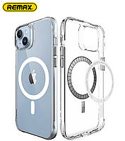 Прозрачный чехол iPhone 14 MagSafe Remax Crys Series Magsafe Magnetic Phone Case RM-1690