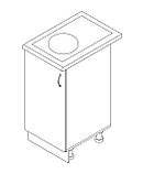 Тумба-мийка (однодверна) з накладною мийкою ЛЮКС ширина 500 МАКСІ-МЕбель (72159), фото 2