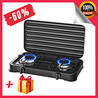 Настільна газова плита Rainberg RB-2229 на 2 конфорки, Побутова двох конфоркова плита для балонного газу