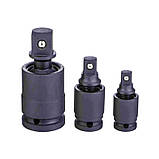 Набір перехідників на шарнірах для головок 1/4", 3/8", 1/2" Kraft&dele KD10530, фото 3