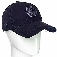 Кепка брендовая вышивка с регулировкой бейсболка котоновая универсальная Philipp Plein BTH20797 Темно-синий