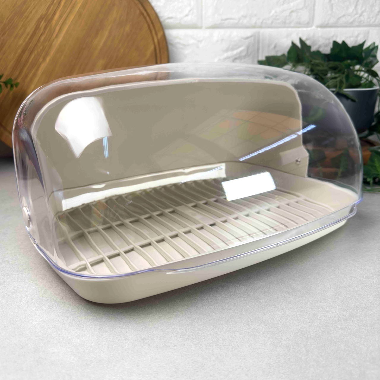 Маленька пластикова хлібниця з відкидною кришкою Алєана Біла Троянда