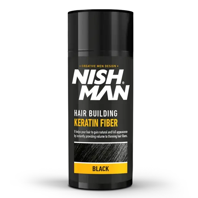 Пудра для залисин Nishman Hair Building Keratin Fiber Чорний