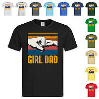 Черная мужская/унисекс футболка Принт для папы от дочки (7-2-6)