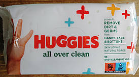 Huggies all over clean дитячі вологі серветки 56 штук