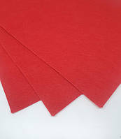 Фетр листовий 1 мм (середня жорсткість), 20*30 см, колір червоний