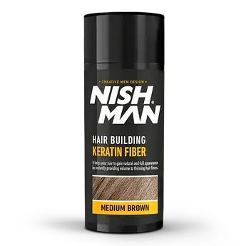 Пудра для залисин Nishman Hair Building Keratin Fiber Коричневий