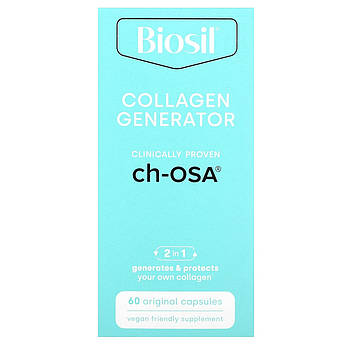BioSil, ch-OSA, покращене джерело колагену, Collagen Generator, кремній і холін, 60 капсул вегетаріанських