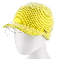 Женская ангоровая одинарная шапка на манжете с козырьком ATRICS WH792 Желтый