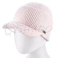 Женская ангоровая одинарная шапка на манжете с козырьком ATRICS WH792 Лотос