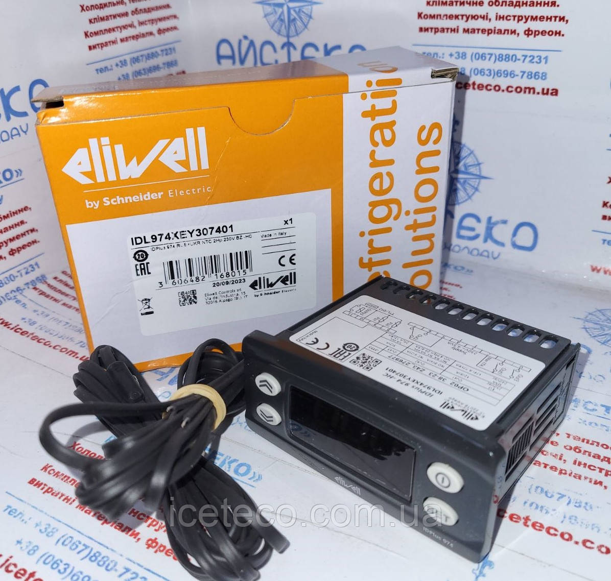Цифровий контролер Eliwell, IDPlus974, IDL974XEY307401,  (220V, 2 датчика), фото 1