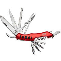 Нож складной, мультитул SKIF Plus Fluent, (65мм, 15 функций), красный
