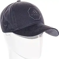 Бейсболка брендовая с кожаной нашивкой кепка с регулировкой из плотного коттона Adidas BTH21637 Темно-серый
