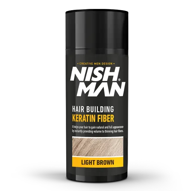 Пудра для залисин Nishman Hair Building Keratin Fiber Світло-коричневий