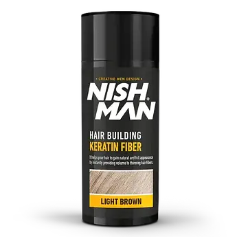 Пудра для залисин Nishman Hair Building Keratin Fiber Світло-коричневий
