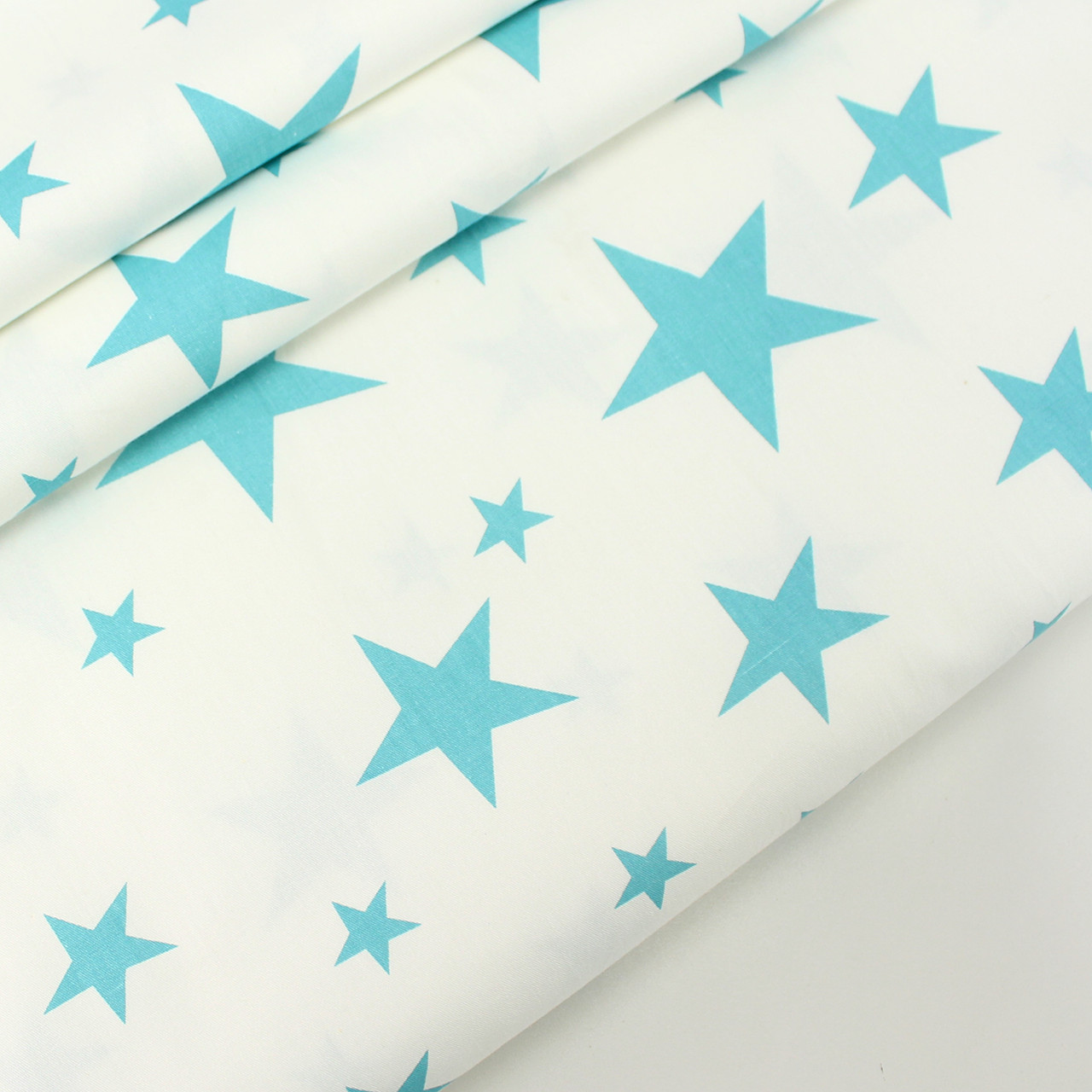 Сатин "Зіркахід" морського кольору на білому тлі No 160-94 с, фото 1