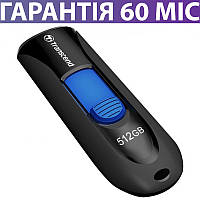 Флешка 512 ГБ Transcend JetFlash 790 USB 3.1 (Трансенд), черная, с выдвижным разъемом (слайдер)