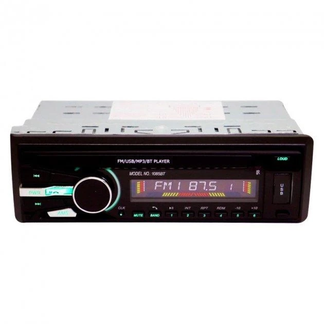 Автомагнітола Pioneer 1085 1DIN 4х50W + USB/FM/LCD/MP3/SD з пультом ДУ Чорний, фото 1