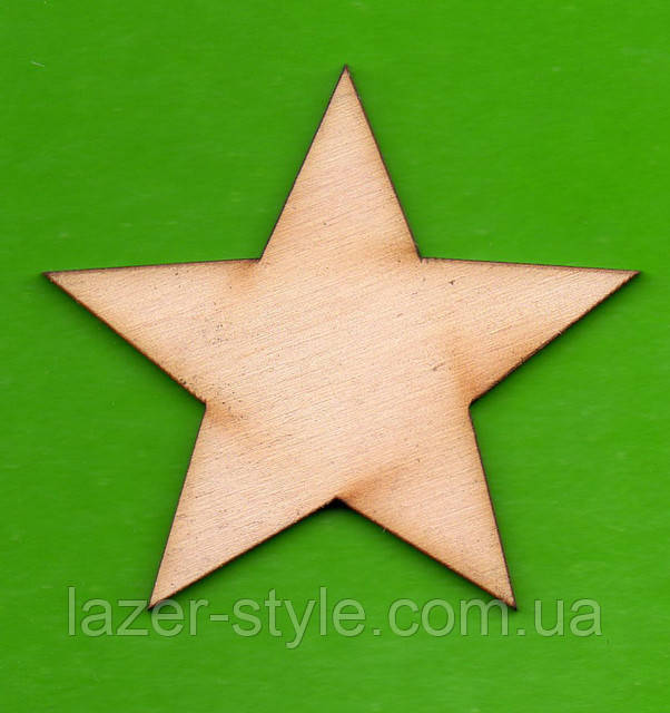 Дерев'яна Заготовка для декупажу та розпису "Зірка 5 кінцева", фото 1