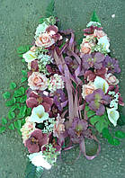 Комплект прикраса на машину, сарку троянди, гаркали, гортензії, зелень