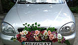 Комплект прикраса на машину, арку (троянди, кали, гортензії, зелень), фото 2
