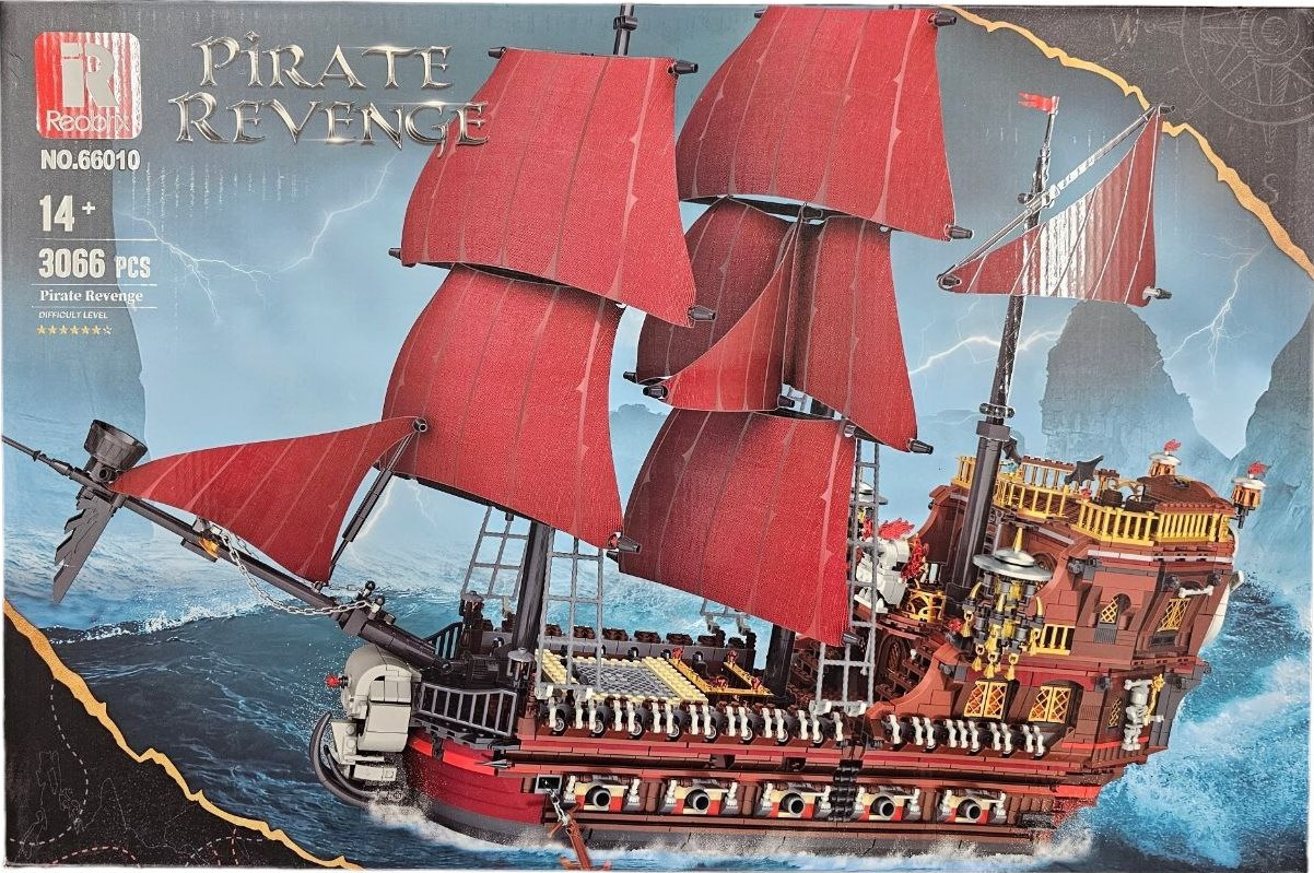 Дитячий блоковий конструктор Reobrix "Великий піратський корабель" 3066 деталей || Конструктор для дітей