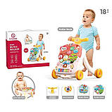 Ходунки каталка столик YL 623, 2в1, 2 кольори, звуки, мелодії, піаніно, пальчикові ігри, сортер, фото 2