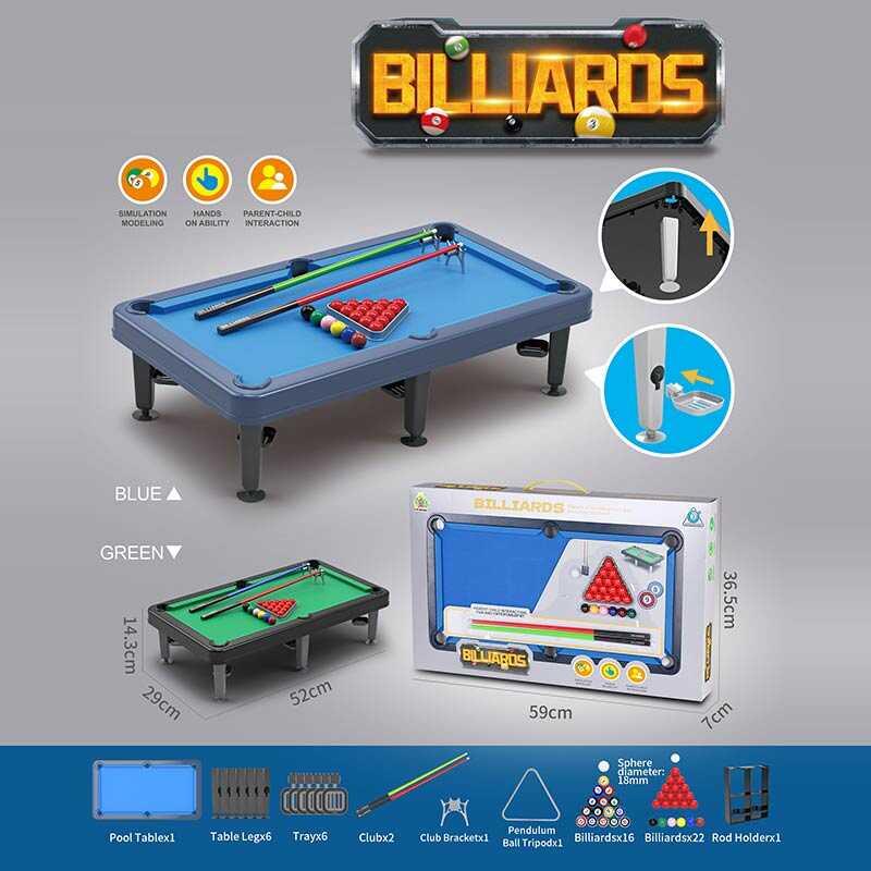 Дитячий настільний більярд 788-102 Y, 2 кольори, у комплекті 2 пензель, 2 набори куль, трикутник, фото 1