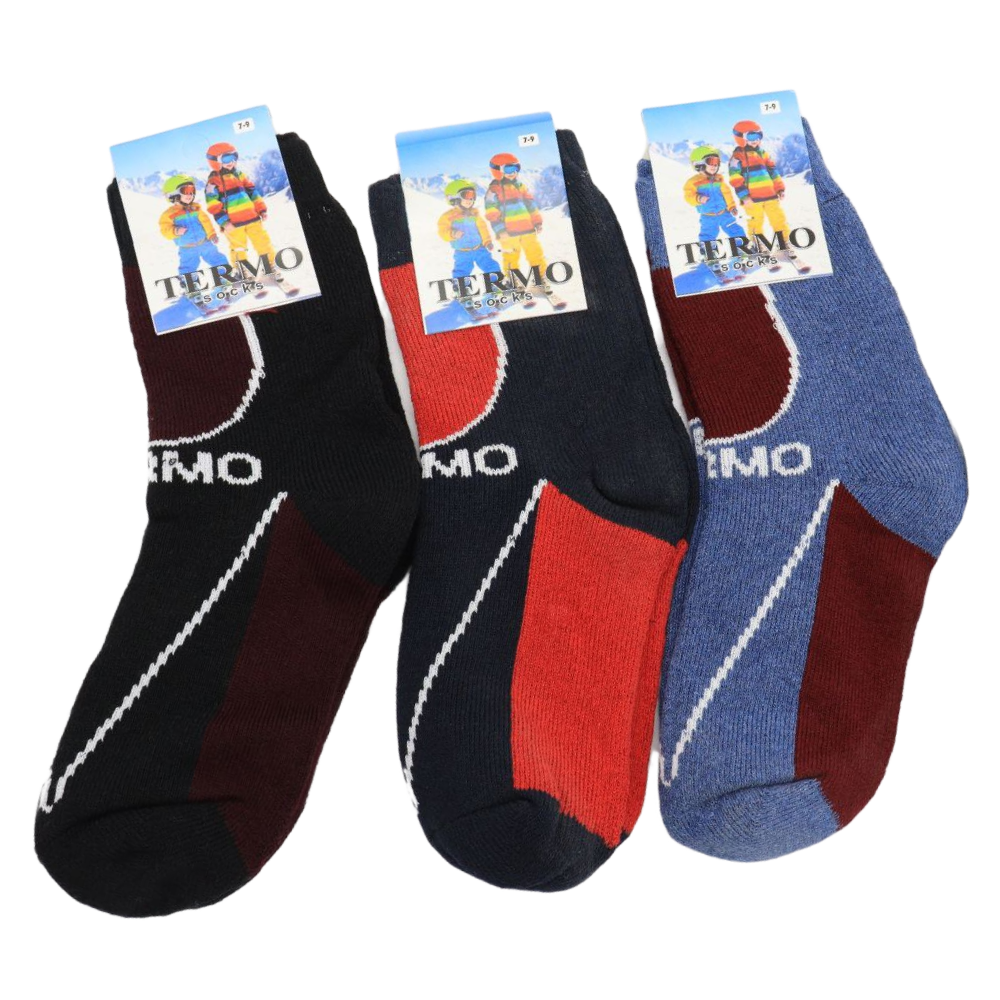 Дитячі теплі термошкарпетки Termo Socks на 7-9 років / Зимові вовняні шкарпетки для дітей