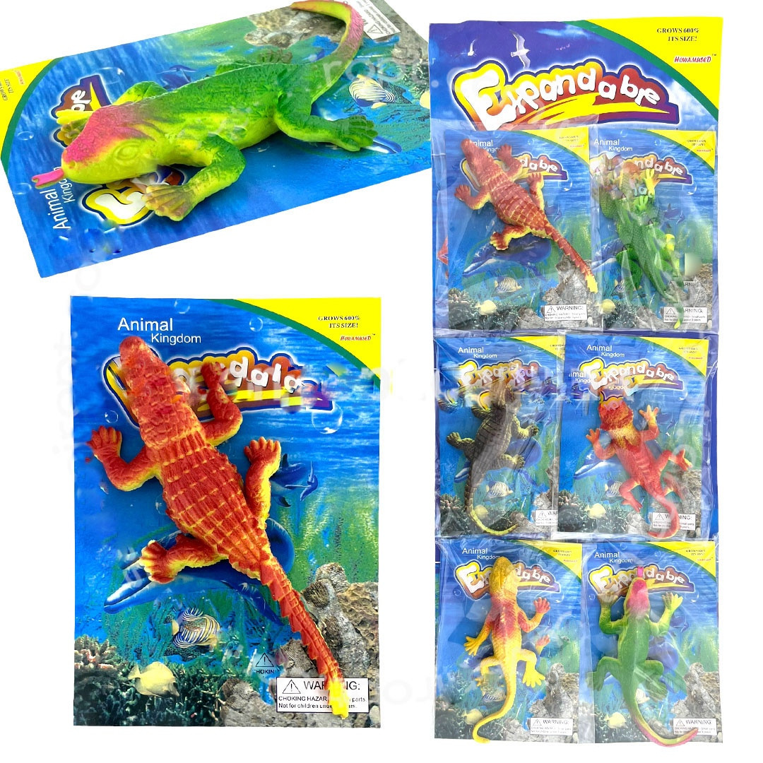 Іграшки, що ростуть у воді, великі Ящірки 6 шт., фото 1