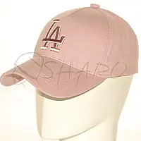 Бейсболка молодежная универсальная коттоновая ткань кепка брендовая с регулировкой размера пятиклинка LA
