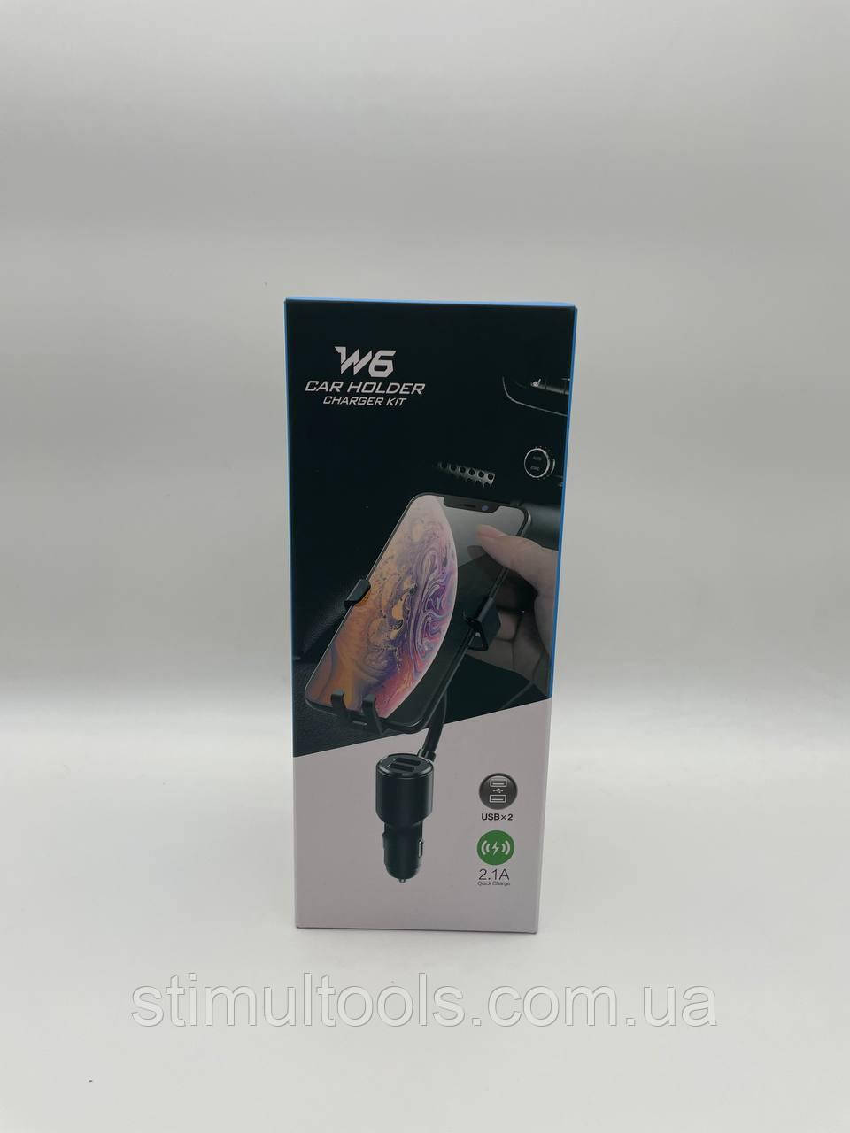 Автомобільний зарядний пристрій АЗП 2 USB W6, фото 1