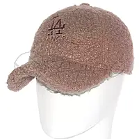 Бейсболка женская мерлушка барашек кепка утепленная флисовой подкладкой брендовая Los Angeles BBZ21512