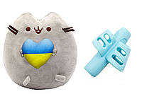 Силиконовая насадка для коррекции письма 2Life Голубой и мягкая игрушка кот с сердцем Пушин к HR, код: 8060949