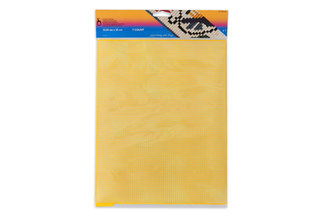 Канва пластикова Pony 7ct, 25*32.5 см, жовта (61007/06), фото 1
