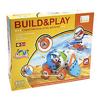 Игрушка на болтах BuildandPlay "Бульдозер + Вертолет" Keedo J-101B, 117 элементов, World-of-Toys