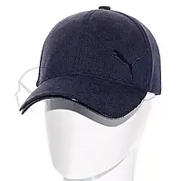 Бейсболка молодежная брендовая демисезонная с регулятором кепка из вельветовой ткани Puma BVH22502 Синий
