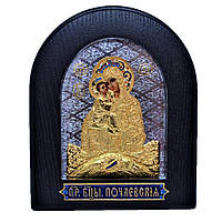 Настольная икона в позолоте "Божия Матерь Почаевская"