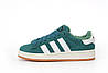Жіночі зимові кросівки Adidas Campus Green Winter (Зелені) Взуття кеди Адідас Кампус натуральний замш хутро зима В'єтнам, фото 5