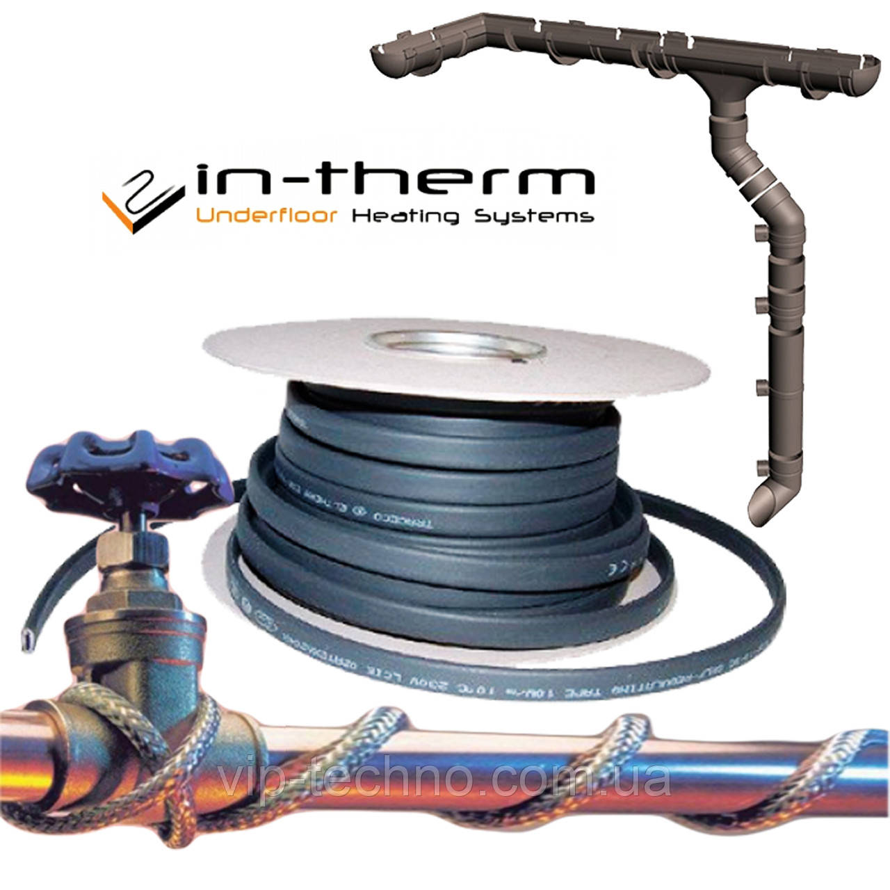 Саморегулюючий гріючий кабель IN-THERM EXTRA 10-40 Вт/м для обігріву труб і водостоків
