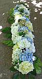 Прикраса зі штучних квітів гортензія й троянда, фото 2