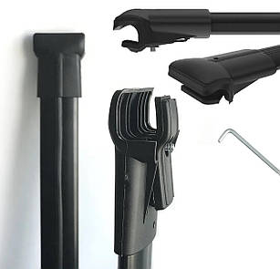 Поперечки на Volkswagen Amarok (2010-2022) Diamond Black. На стандартні рейлінги. Чорні