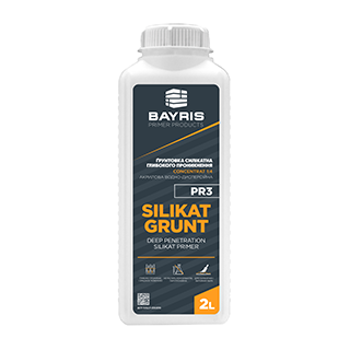 Ґрунтовка силікатна глибокого проникнення Concentrat 1:4 SILIKAT GRUNT BAYRIS 2 л ТМ "Байріс"