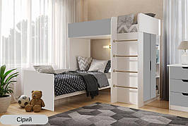Дитяче ліжко-горище "Bed Room 3" Білий+Сірий Viorina-Deko