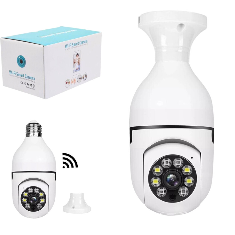 Панорамна IP камера відеоспостереження в патрон WiFi Camera 4MP датчик руху нічний режим іч підсвітка